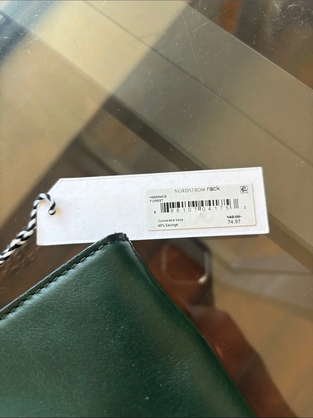 Deep Green Shoulder Bag with Gold Ring Handle